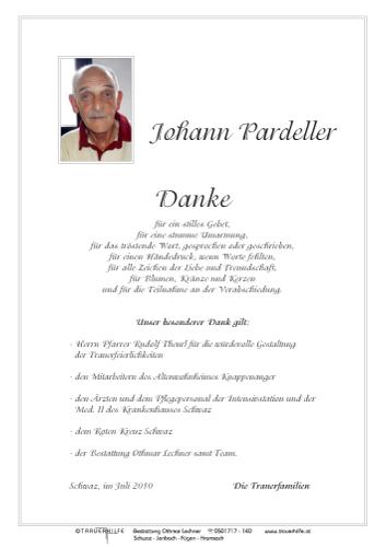 Parte von Johann Pardeller