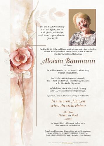 Parte von Aloisia Baumann