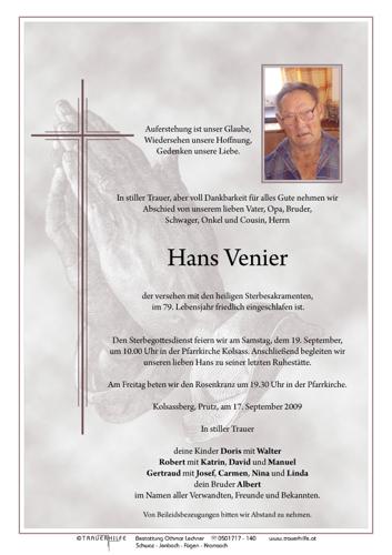 Parte von Johann Venier