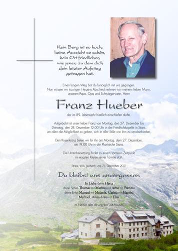 Parte von Franz Hueber