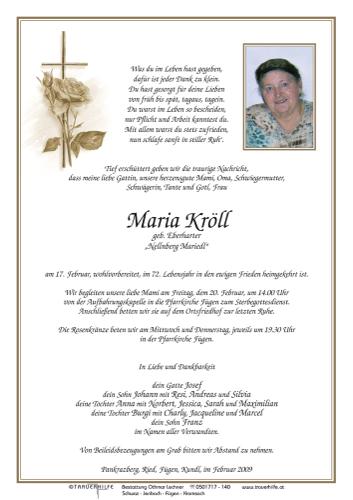 Parte von  Kröll Maria Frau