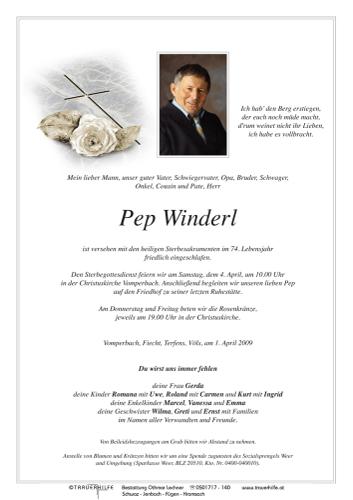 Parte von  Winderl Josef Herr