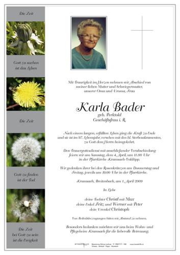 Parte von  Bader Karla Frau