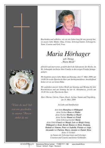 Parte von  Hörhager Maria Frau