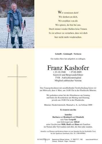 Parte von  Kashofer Franz Herr