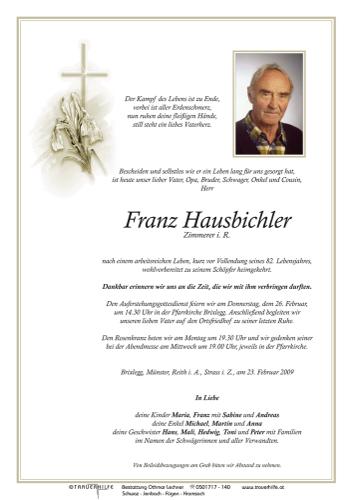 Parte von  Hausbichler Franz Herr
