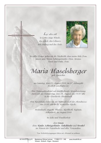 Parte von  Haselsberger Maria Frau