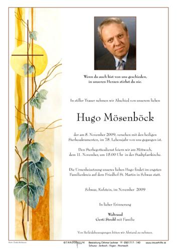 Parte von Hugo Mösenböck