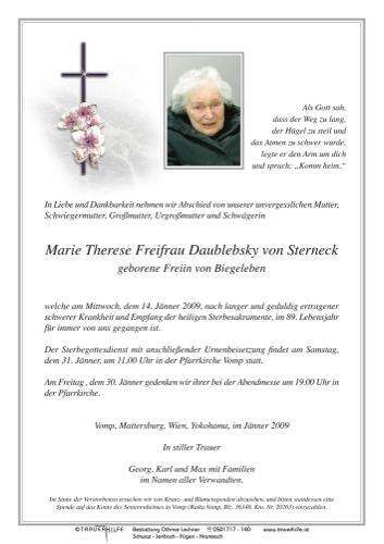 Parte von  Daublebsky von Sterneck Marie Therese Freifrau Frau