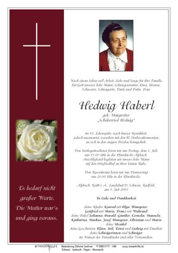 Parte von Hedwig Haberl