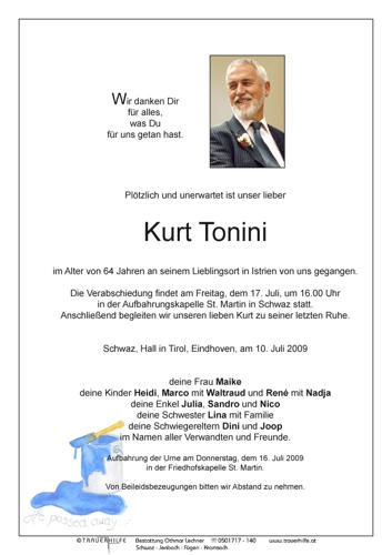 Parte von Kurt Tonini