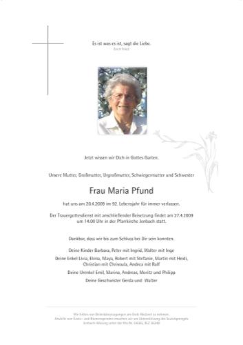 Parte von  Pfund Maria Frau