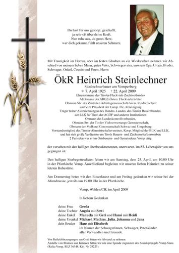 Parte von  Steinlechner Heinrich Herr