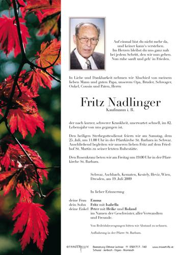 Parte von Friedrich Gruber-Nadlinger