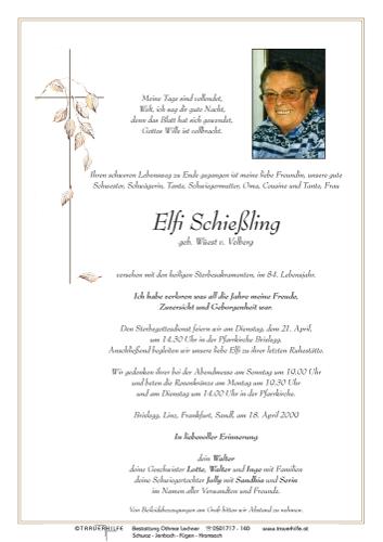 Parte von  Schie%C3%9Fling Elfriede Frau