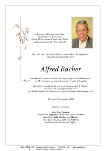 Parte von  Bacher Alfred Herr