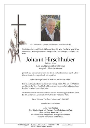 Parte von  Hirschhuber Hans Herr