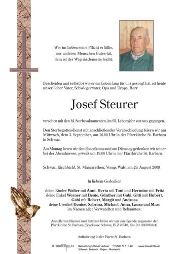 Parte von  Steurer Josef Herr