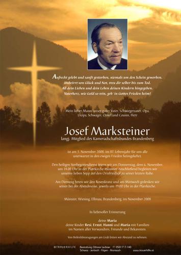 Parte von  Marksteiner Josef Herr