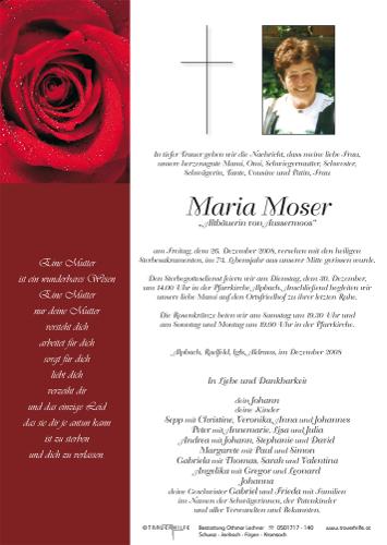 Parte von  Moser Maria Frau