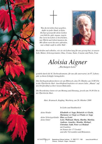 Parte von  Aigner Aloisia Frau