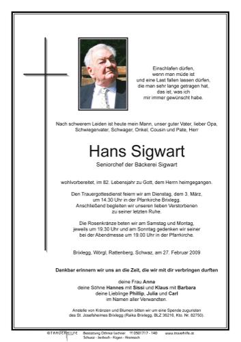Parte von  Sigwart Hans Herr