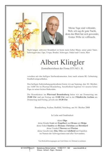 Parte von  Klingler Albert Herr